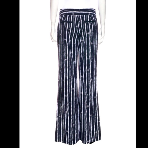 New Tory Burch Navy Monogram Wide Pants Size 6 - Picture 2 of 2